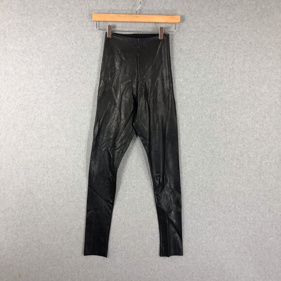 Commando Black Faux Leather High Waisted Leggings Size Small - Picture 1 of 4